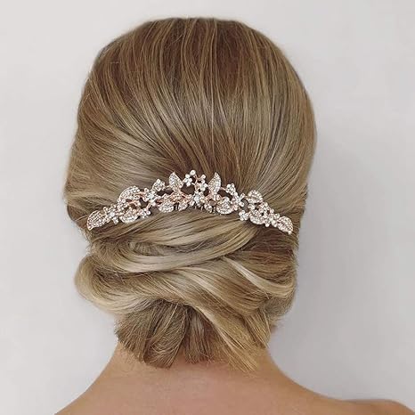 Buy Sweetv Rose Gold Wedding Hair Comb Rhinestone Bridal Hair Clip
