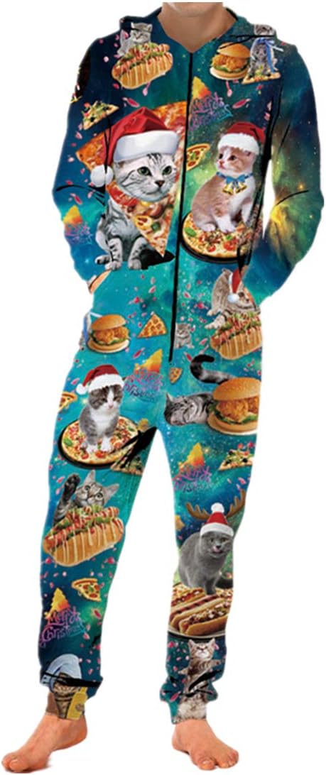 Adult Unisex 3D Printed Hoodie Pajamas Polyester Sportswear Jumpsuit Lion Wolf Cosplay Party Halloween Christmas Wear