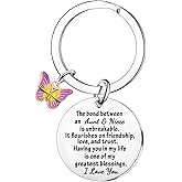 LLAFY Aunt Keychain Mother's Day Gift For Aunts Christmas Birthday Gifts For Niece Aunt Niece Gifts