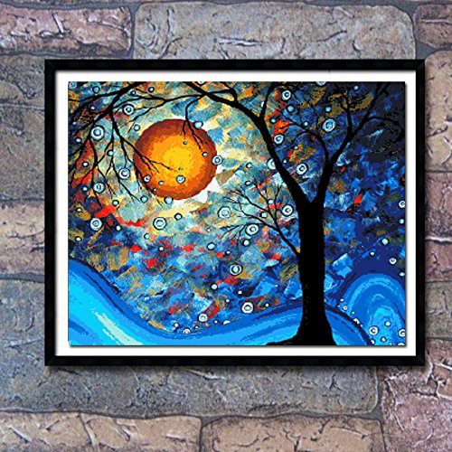 Farsla Dream Tree of Van Gogh Cross Stitch Kits, DIY Handmade Needlework Set Cross Stitching Accurate Stamped Patterns Embroidery Frameless Beginners Kids
