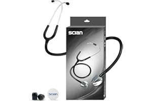 SCIAN Stethoscope for Nurse - Deluxe Single Head Stethoscope for Medical and Clinical Use, Perfect Work for Nurse Doctor Pediatric Infant (Black)