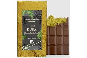 PURPALIA Dubai Chocolate Bar Pistachio Knafeh - Luxury Rich Chocolate, Individually Wrapped Fresh, Premium Pistachio Cream Katafi Filling - (Pack of 1)