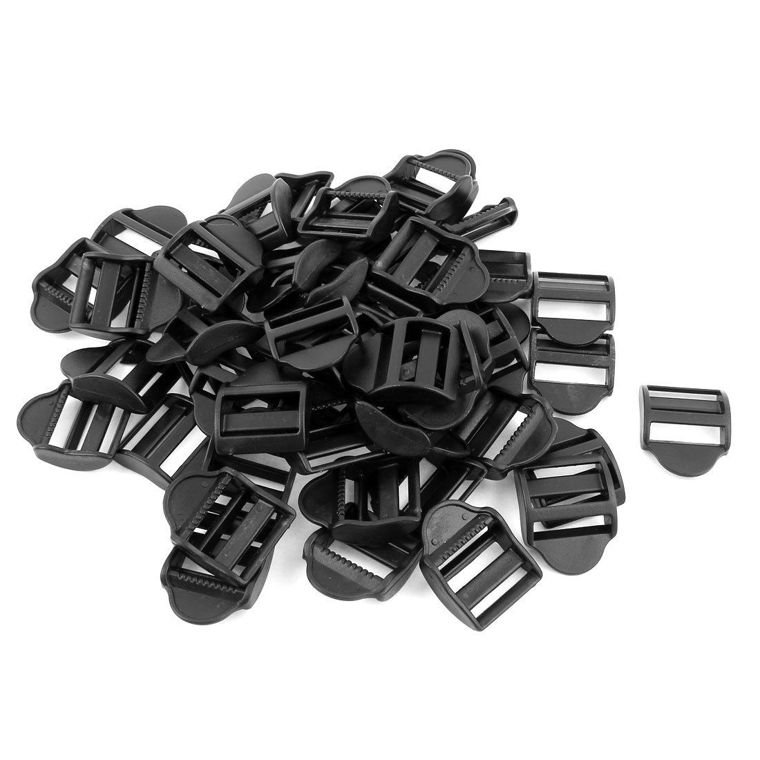 Sourcingmap Plastic Webbing Strap Slider Buckles 25mm 50 Pcs Black