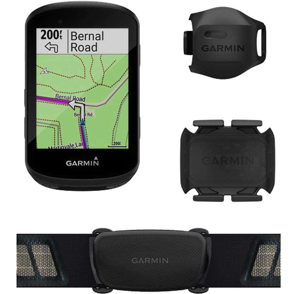 Paquete de sensores Garmin Edge 530, ordenador de ciclismo/bicicleta GPS de rendimiento con mapeo, monitoreo dinámico del rendimiento y enrutamiento de popularidad, incluye sensor de velocidad y cadencia y monitor de frecuencia cardíaca
