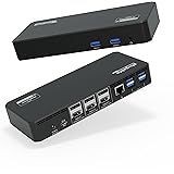 Plugable 12-in-1 USB C Docking Station Triple Monitor, 4K Displays with 3X HDMI or 3X DisplayPort, Compatible with Mac, Windo