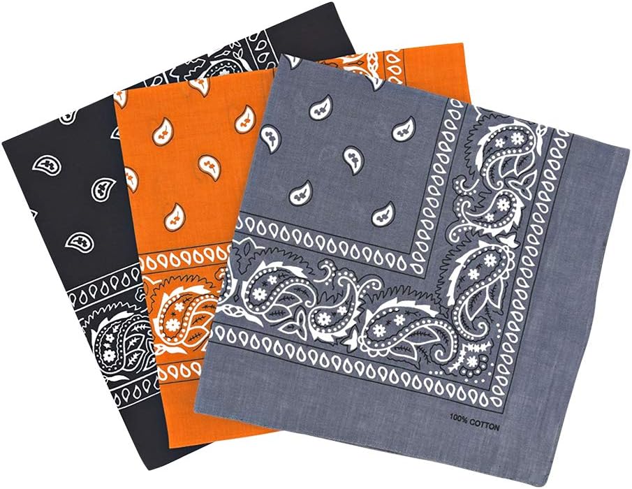 Paisley Bandanas Headband Scarf Pack Of 3 Mixed Colours Cotton Paisley Print, Fashion Hair Accessory, Sports, Multifunctional, UK Seller FREE UK Postage