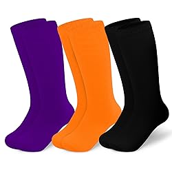 Girls Knee High Halloween & Soccer Socks - Orange