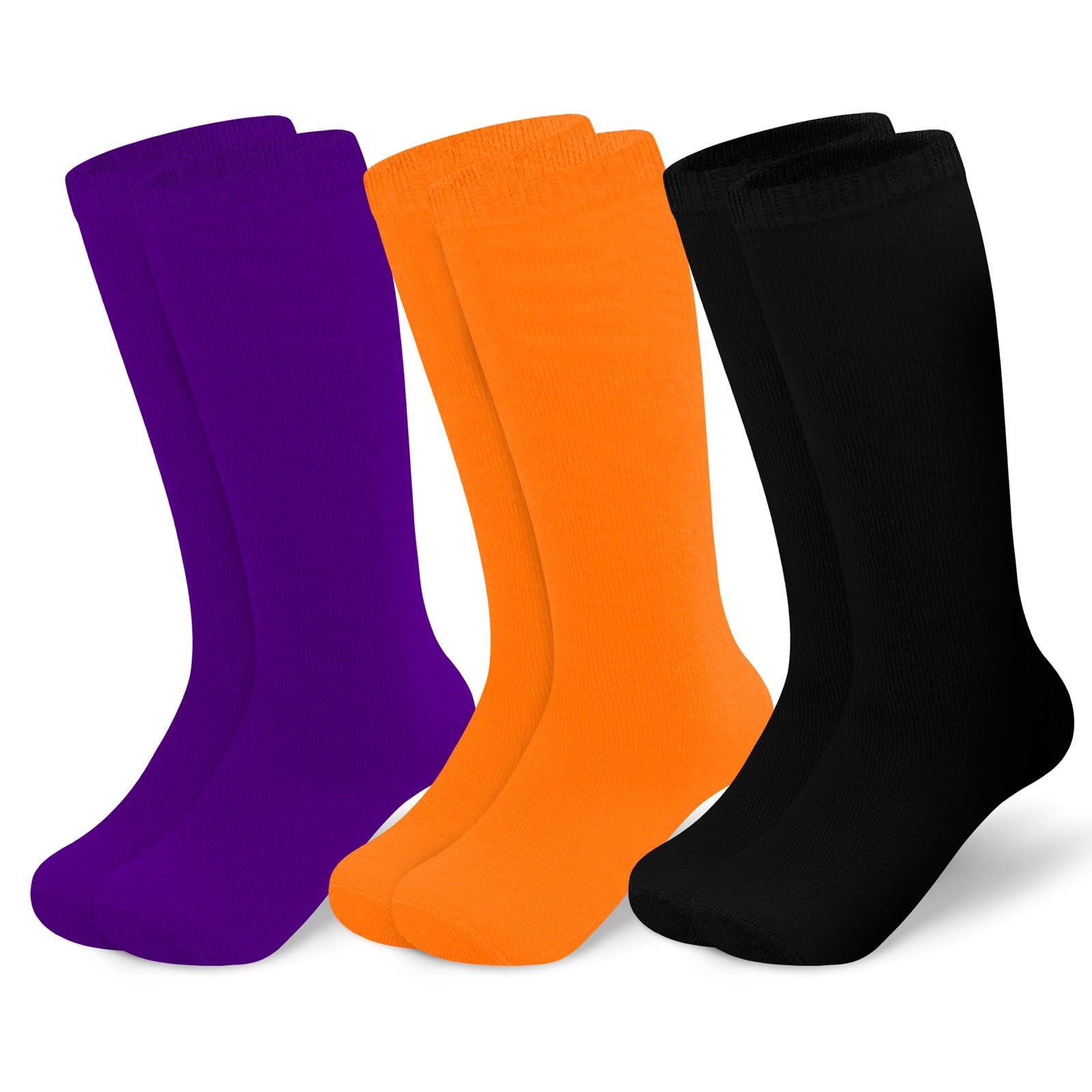 Girls Knee High Halloween & Soccer Socks - Orange