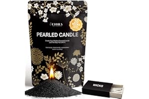 Fiora Naturals Pearled Candle Sand with Wicks – 1 Lb Sand Wax Beads & 20 Cotton Wicks – DIY Refillable Candle Making Kit, Lon