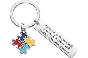 Gzrlyf Autism Mom Keychain Autism Awareness Gifts Autism doesn't Come with a Manual It Comes with a Mother who Never Gives Up