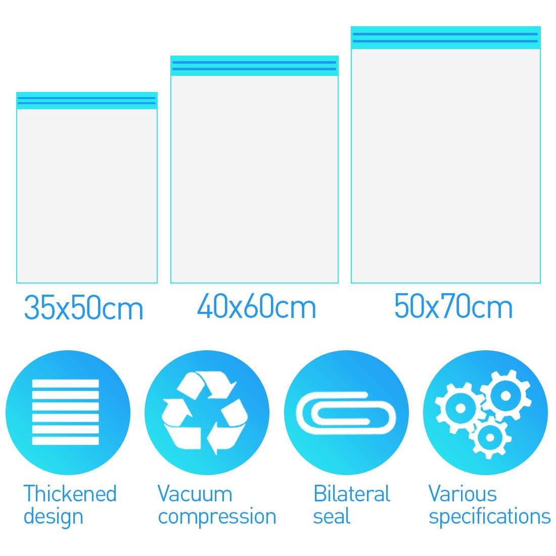 WOSTOO Travel Space Saver Bags 12 Pack - 4*Small + 4*Medium + 4*Large - Hand Roll Up Reusable Vacuum Storage Bags for Clothing, Organizing, Luggage, and Suitcase (No Vacuum or Pump Needed)