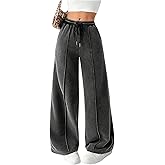 RoseSeek Women's Baggy Sweatpants Drawstring Wide Leg Sweatpants Sweat Pants Trendy Joggers Track Pants