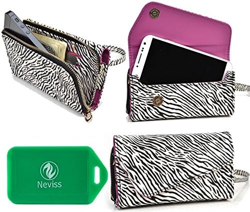 Vertu Signature For Bentley Zebra Animal Print Phone Wallet with Wrist Strap, Zipper, Card holder
