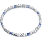 YATOJUZI Baseball Necklace for Men 16"/18"/20" Glitter Rhinestone Clay Beaded Necklace for Men Shiny Cool Baseball Accessories Drip Necklaces Gifts for Players Team Lovers