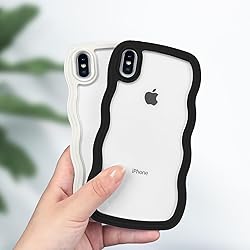 Anuck for iPhone Xs Max Case Wavy Edge Clear Back