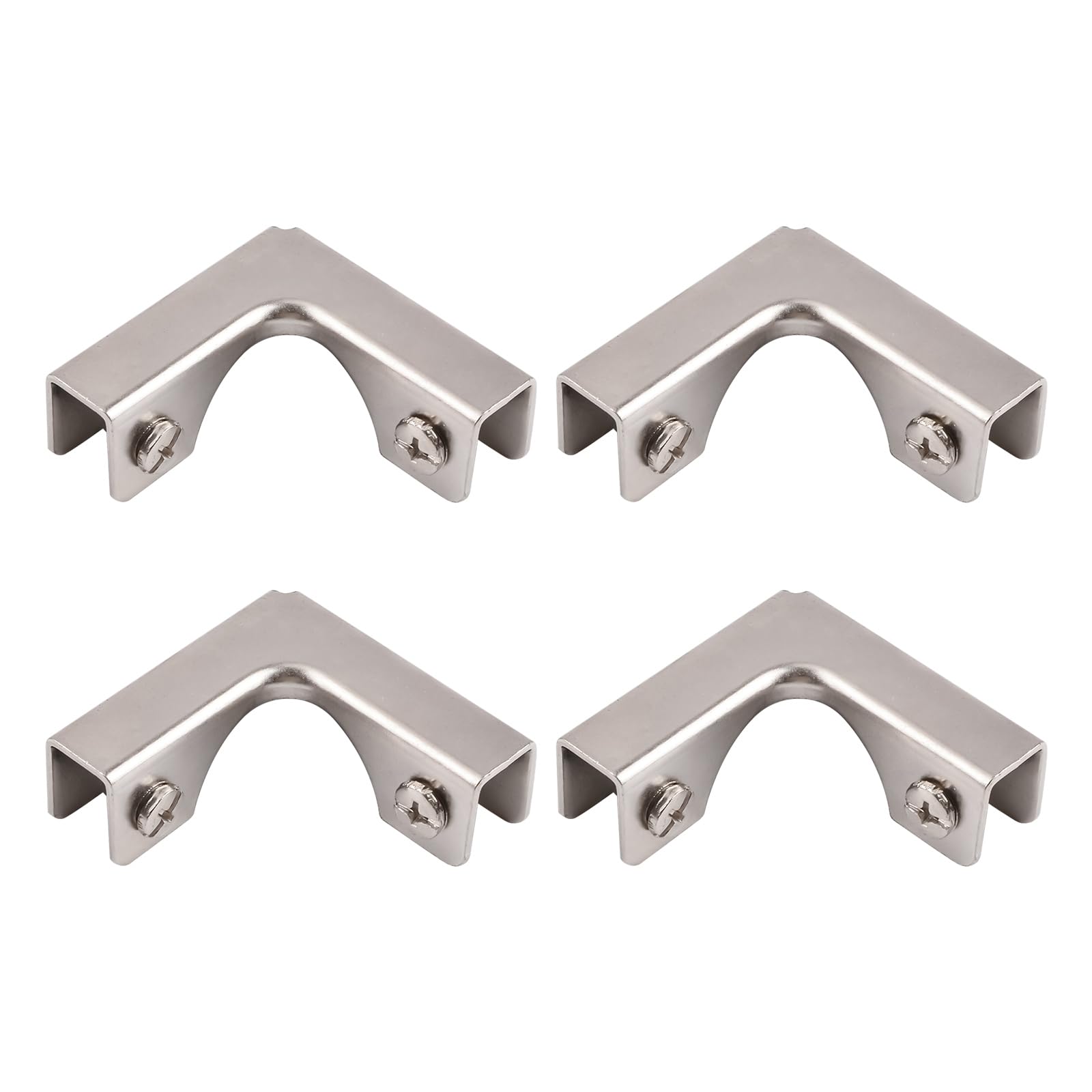 UFURMATE Glass Connector, 4Pcs Cold-Rolled Steel Glass Clamp 2 Way Glass Connectors Rimless Clip Holder for Fixing or DIY Fish Tank, Glass Wind Guard, Glass Display Cabinet, for 6-10mm Thickness