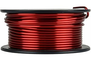 TEMCO INDUSTRIAL TEMCo 11 AWG Copper Magnet Wire - 1 lb 37 ft 155°C Magnetic Coil Red