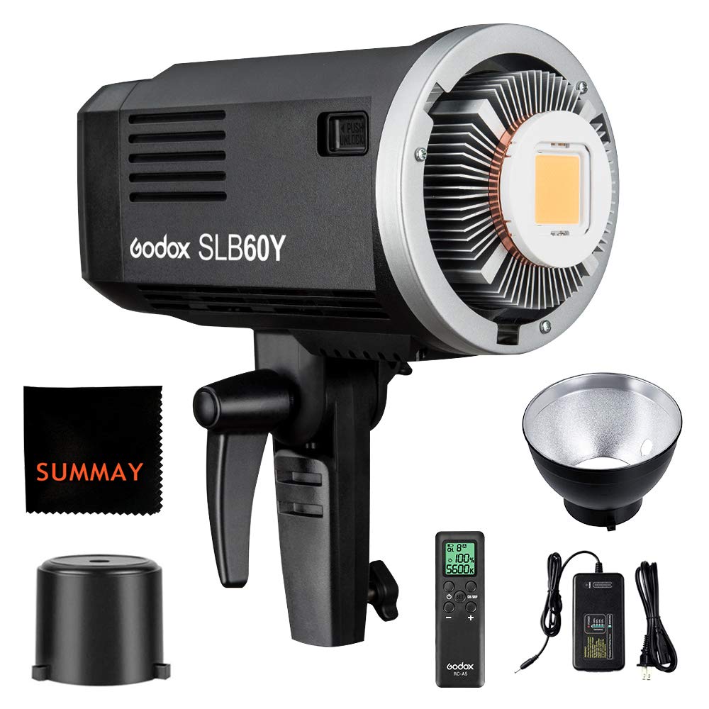 GODOX SLB60Y LED Video Light Yellow Version High Brightness with Rechargeable Battery Bowens Mount LCD Panel 3300K±200K for Video Recording Photo Journalistic Wedding Shooting,etc