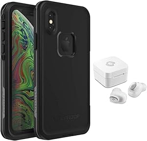 LifeProof FRĒ Series Waterproof Case for iPhone X and Xs (ONLY) with GLIDIC Wireless Bluetooth Earbuds Sweatproof Pro Stereo Headphones - Non-Retail - Black