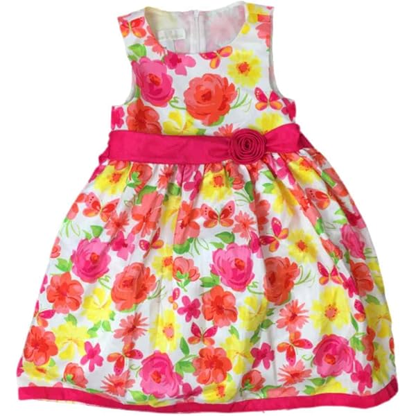 Amazon.com: American Princess Girls Pink Yellow & Purple Floral Party Dress  Flower Girl 5: Clothing, Shoes & Jewelry