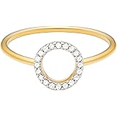 Amazon Essentials 1/10th CT TW Diamond Geometric Circle Ring in Sterling Silver