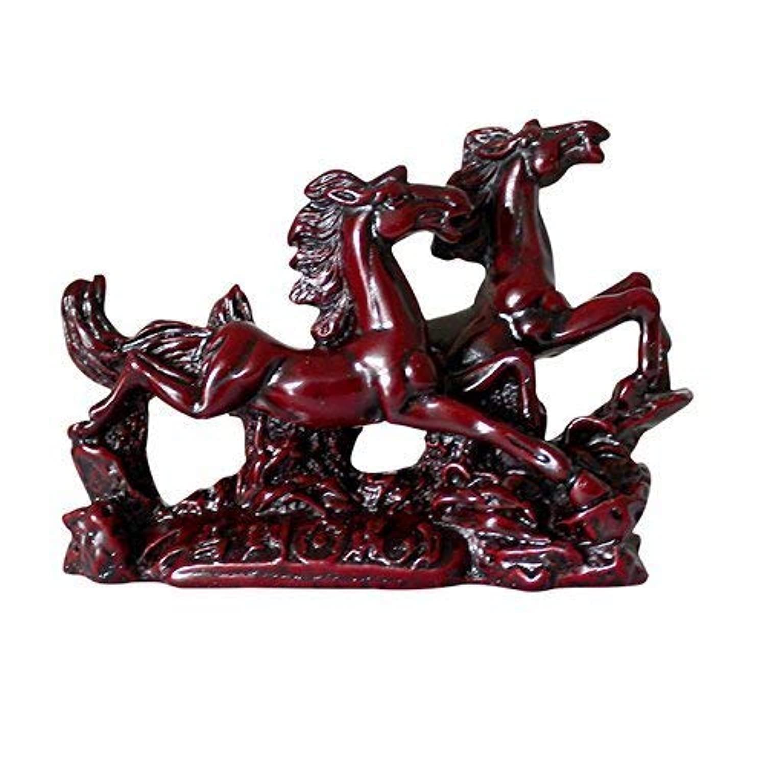 Petrichor Victory Galloping Red Running Horses Pair Figurine for Positive Energy Vibrations (Colour: Red, Length: 5.5 inches)