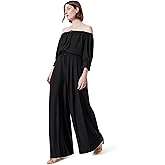 DEE OCLEPPO womens Violet Off the Shoulder 3/4 Sleeve Pull on Jumpsuit Standard