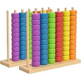 Ryfolim 2026 Color Matching Stacking Puzzle Game - Fast Pattern Challenge Ring Stack Puzzle for 2 Players - Competitive Tabletop Brain Teaser for Family Game Night (2 Pack)