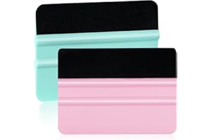 WRAPXPERT Vinyl Squeegee Tool,2 Pack Squeegees for Vinyls Pink and Teal,Felt Squeegee Vinyls Scraper Tool for Crafting Vinyl Application
