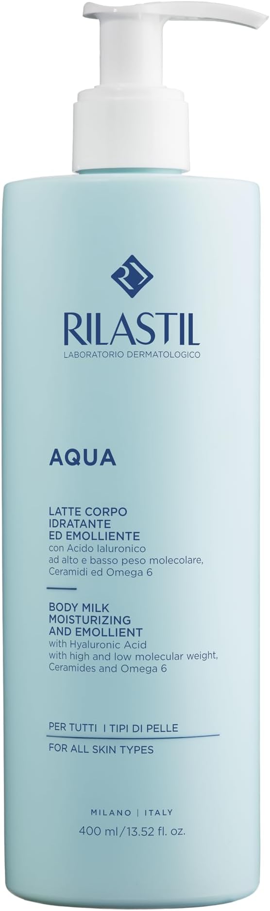 Rilastil Aqua Emollient Moisturizing Body Lotion Skincare Unisex 400ml