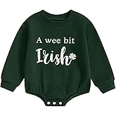 Eadrioss Newborn Baby Boy Girl St. Patricks Day Outfit Embroidery Bubble Romper Sweatshirt Infant St. Patricks Day Clothes