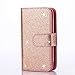 Galaxy S7 Case, TabPow 10 Card Slot - [ID Slot] Wallet Folio PU Leather Case Cover with Detachable Magnetic Hard Case for Samsung Galaxy S7 Case, Glitter Rose Gold
