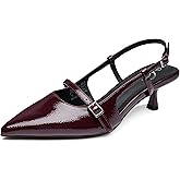Trary Slingback Heels for Women - Pointed Toe Pumps, Comfortable & Stylish for Parties & Work - 3.2inch High Heels, Rhinestone & Glitter Dressy Shoes