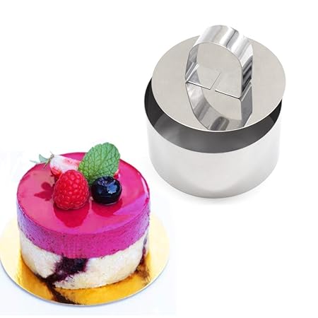 AK arte menaje 7.8h4 cm pequeño redondo de acero inoxidable Mousse ...