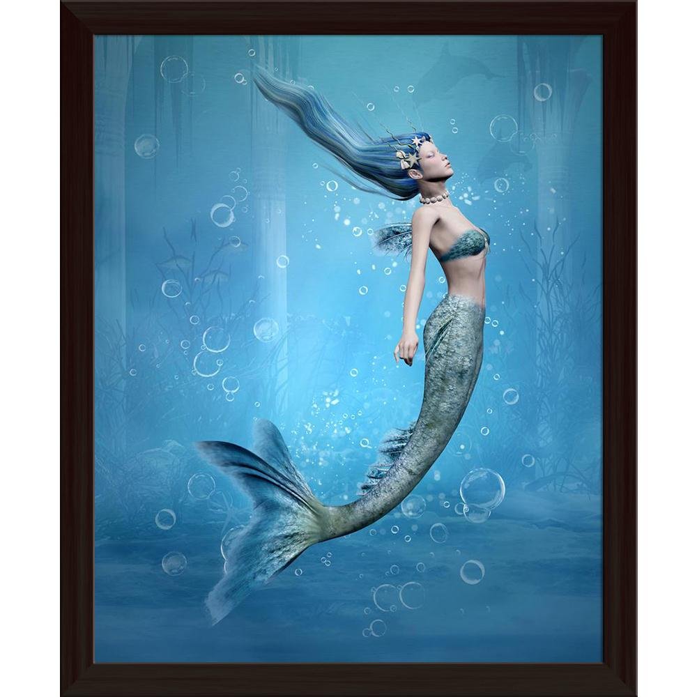 Download Pitaara Box Mermaid 3d Canvas Painting Dark Brown Frame 14 X 17 1inch Amazon In Home Kitchen