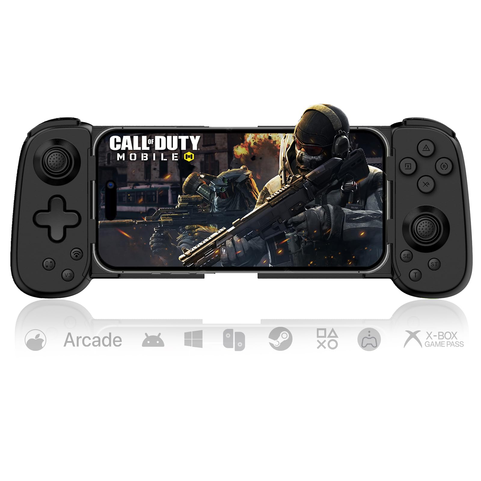 arVin Mobile Gaming Controller for iPhone 16/15/14/iPad/Android Phone/Tablet/Switch, PS Remote Player Gamepad for PS5/PS4/Xbox/PC, Wireless Joystick Play Cloud Gaming, Arcade Mfi Games, CODM, Roblox