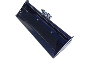 Mini Excavator Bucket 1000mm Metal Grading Attachment for Ditch Cleaning - Smooth Surface with Two Pins