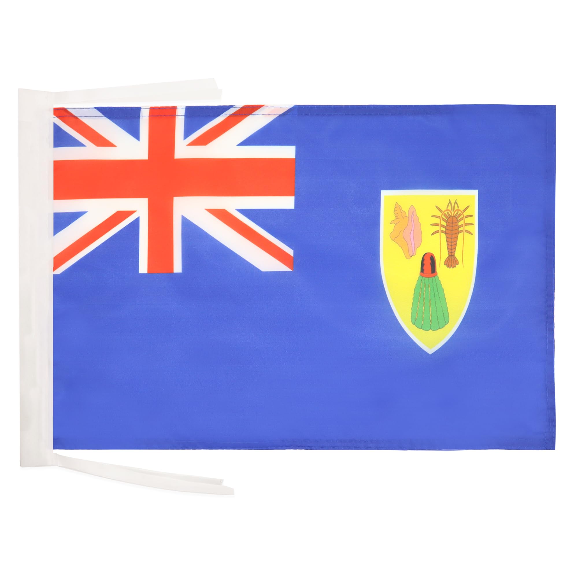 AZ FLAG - Turks and Caicos Islands Flag - 18'' x 12'' - 100% Polyester Turks and Caicos Islander Small Banner with Two Cords - Fade Resistant - Vivid Colors - 18x12 in - 45x30 Cm โ image 1