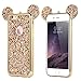 AccessoryHappy Glitter Mickey Ears Case, Luxury Protective TPU Crystal Rhinestone Sparkle Glitter Diamond Case Compatible with iPhone 6 & iPhone 6s [4.7