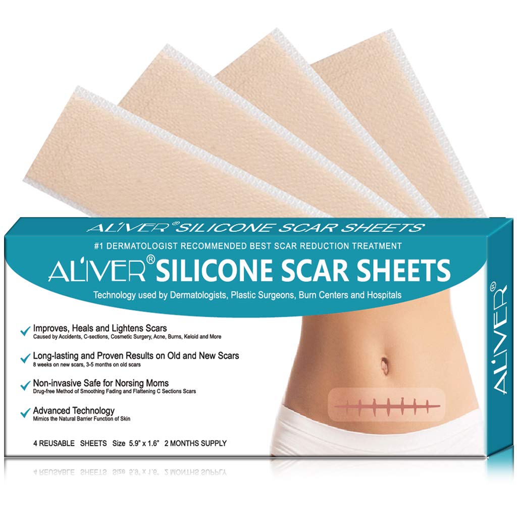 Professional Scar Away Silicone Scar Sheets, Soften and Flattens Scars Resulting from Surgery