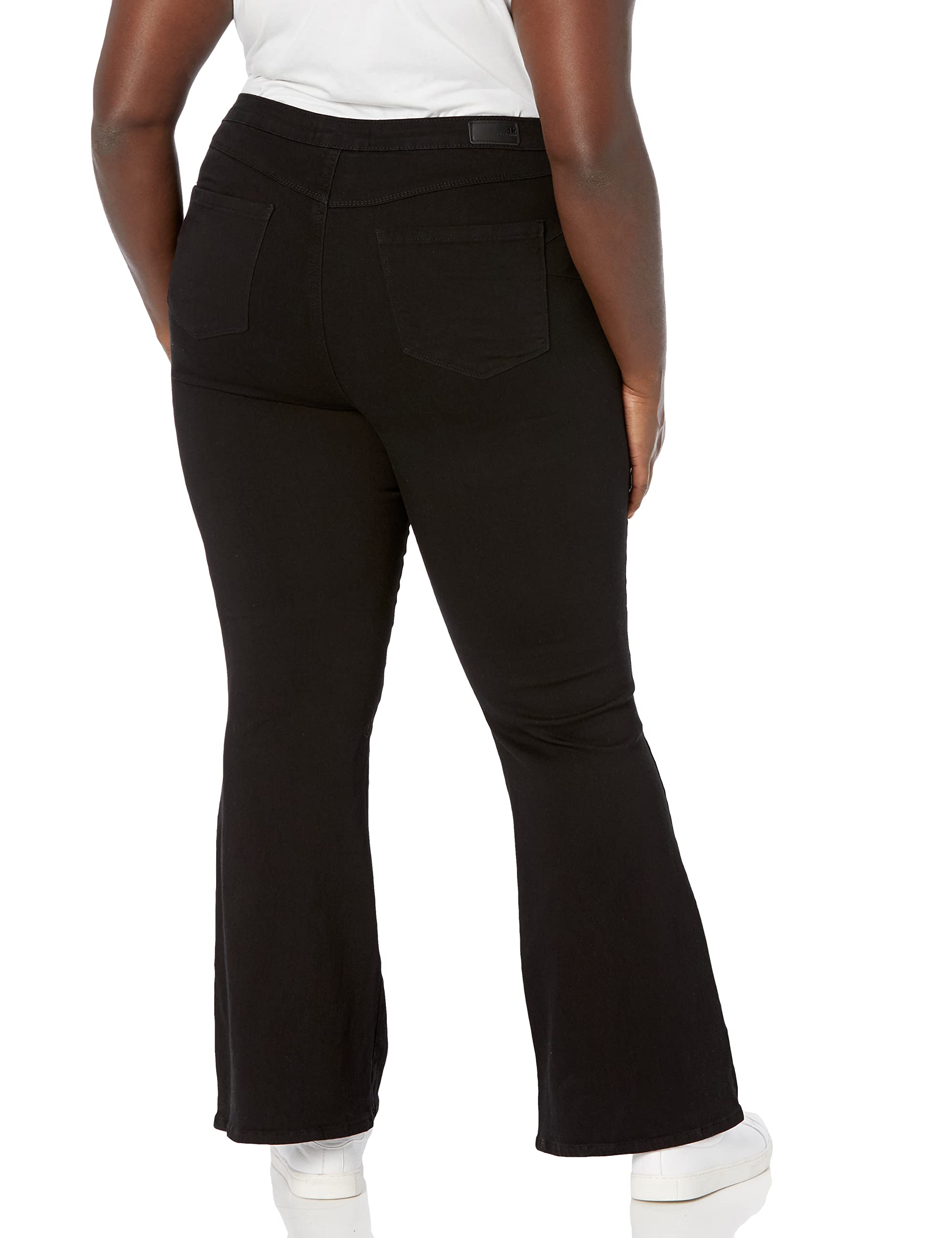 Condition photo showing New/Like New for dollhouse women's curvy junior plus high rise form fitting curvy flare black