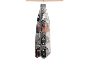 zebricolo purse organizer, NEW improved Larger, purse organizer for closet, Heavy Duty Hooks, purse storage, Durability Material, handbag organizer, holds bigger bags, closet organizer, Grey-1Pack