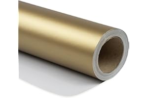RUSPEPA Goled Wrapping Paper Solid Color for Wedding, Birthday, Shower, Congrats, and Holiday - 17.5 Inches X 32.8 Feet