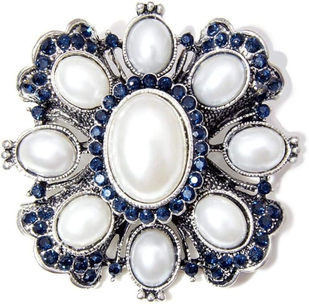 kliy Brooches & Pins Arrival Navy Blue Color Rhinestone Pearl Cross