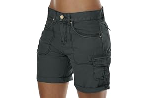 THMENKHT Summer Shorts for Women 2025 Casual High Waisted Ladies Trendy Cargo Shorts Hiking Outdoor Outfits with Pockets