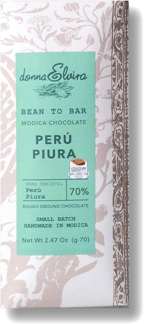 Bean to bar 70% UNREFINED RAW Chocolate Perù Piura single origin | Soy-Free, Vegan, Gluten Free, Non-Gmo, Not-refined, cold-processed