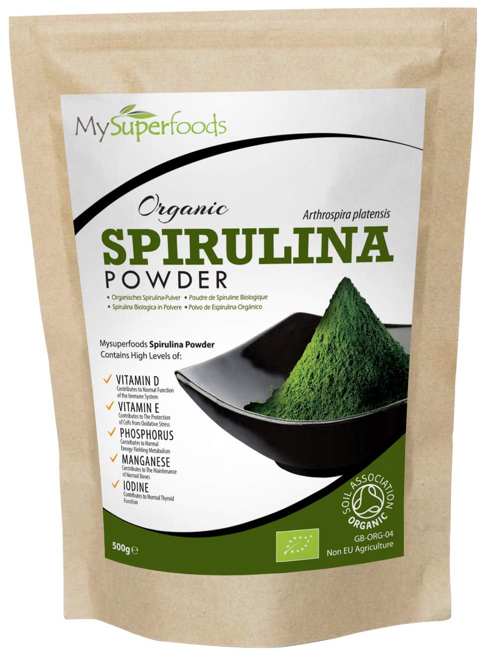 Organic Spirulina Powder (500 Grams), MySuperFoods, Packed with Protein