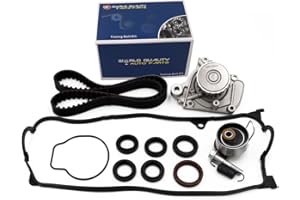 WQ W&Q AUTO PARTS Timing Belt Kit Water Pump w/Gasket & Valve Cover Gasket Fit 2001-2005 For Honda Civic 1.7L VTEC D17A 16v