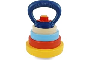 RAINBOW TOYFROG Kids Kettlebell - Fun Exercise Equipment and Stacking Toy Weights - Toddler Gym Workout Toys and Fitness Games - Cool Baby Sports Stuff for Boys and Girls - Adjustable Weight