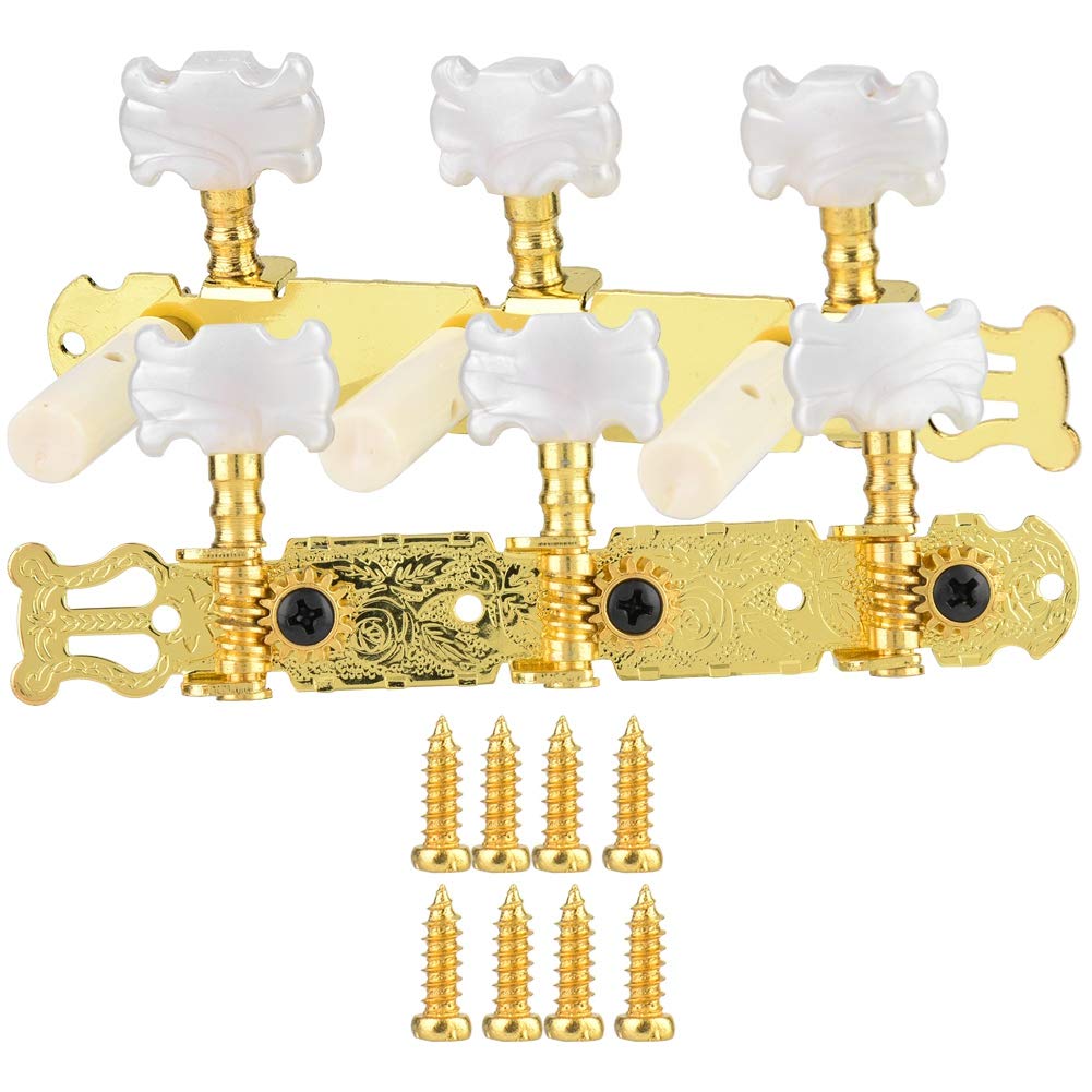 Alomejor Guitar Tuners Classical Guitar Machine Heads with 8 x Mounting Screws for Classical Guitar String Tuners